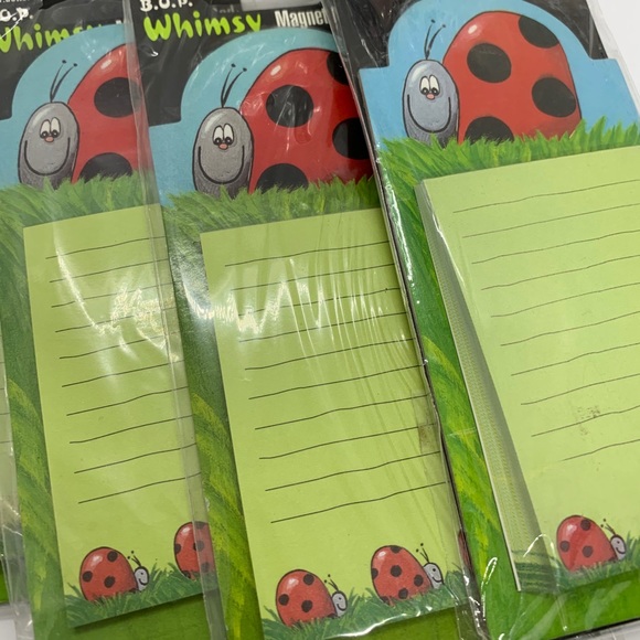 Magnet Note Pads & Magnetic Clips Lot B.O.P. Whimsy  LADYBUGS - Picture 4 of 4
